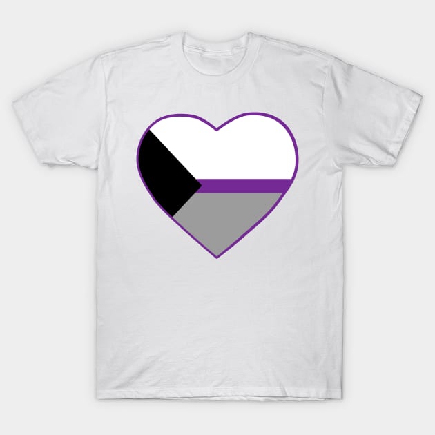 Pride Flag Heart Demisexual T-Shirt by VanumChan